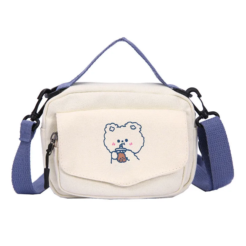 

Shoulder Bags Small Women Canvas Shoulder Bags Cartoon Print Fashion Mini Cloth Handbags Phone Crossbody Bag for Cute Girl Purse