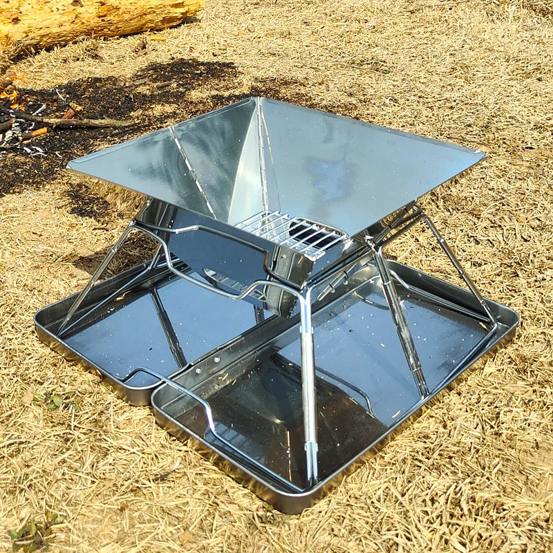 Fire Wood Heater Fire Container with Spark Protection Garden Well for Heating BBQ 난로 Pit 화롯대 Portable Folding BBQ Gril