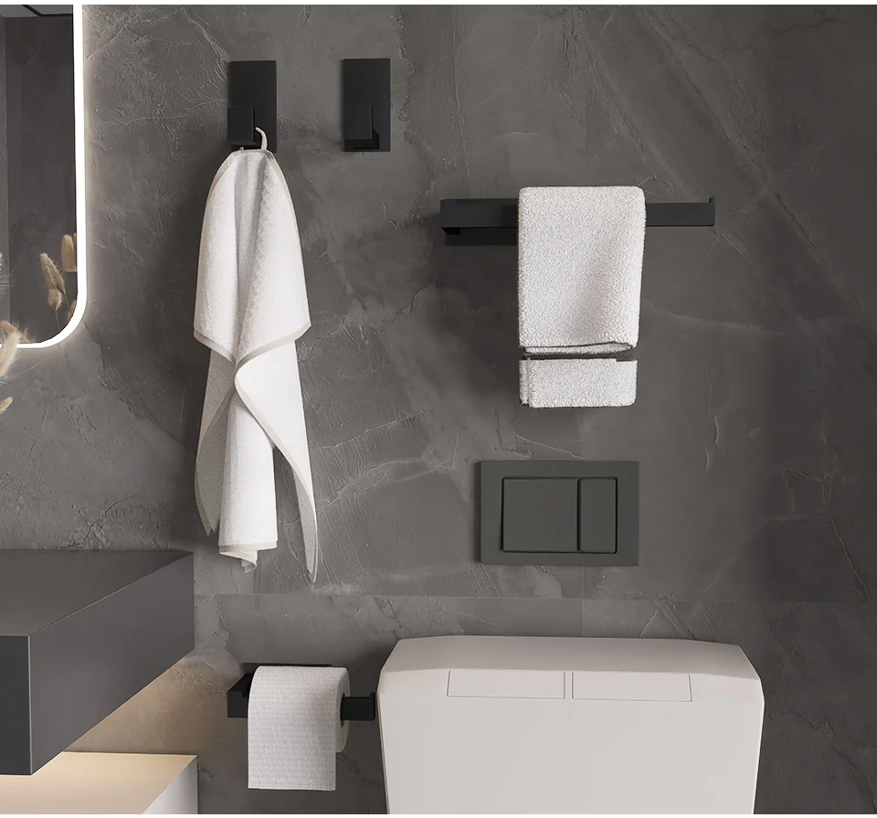 Black Self Adhesive Bath Set image 7