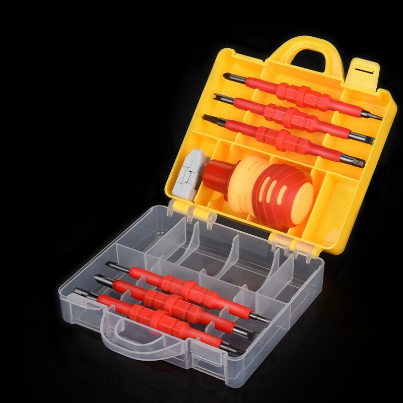 New 14 in 1 Insulated Electrician Screwdriver Set Electrician Special Driver Portable Fat Ratchet Screwdriver