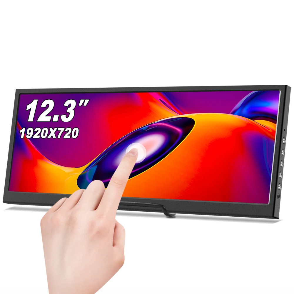 12.3インチタッチスクリーンセカンダリーモニター、IPSストレッチバー