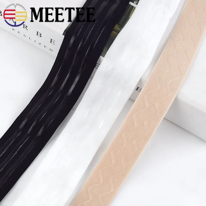 Meetee 2/4Meters 5cm Black White Nylon Polyester Non-slip Silicone Elastic  Band DIY Cloth Sewing Pants Belt Stretch Bands EB038