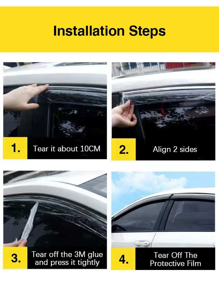 For BYD Dolphin EA1 2021 2022 2023 2024 Car Window Visors Waterproof Wind Sun Rain Visor Deflector Shade Awning Auto Accessories