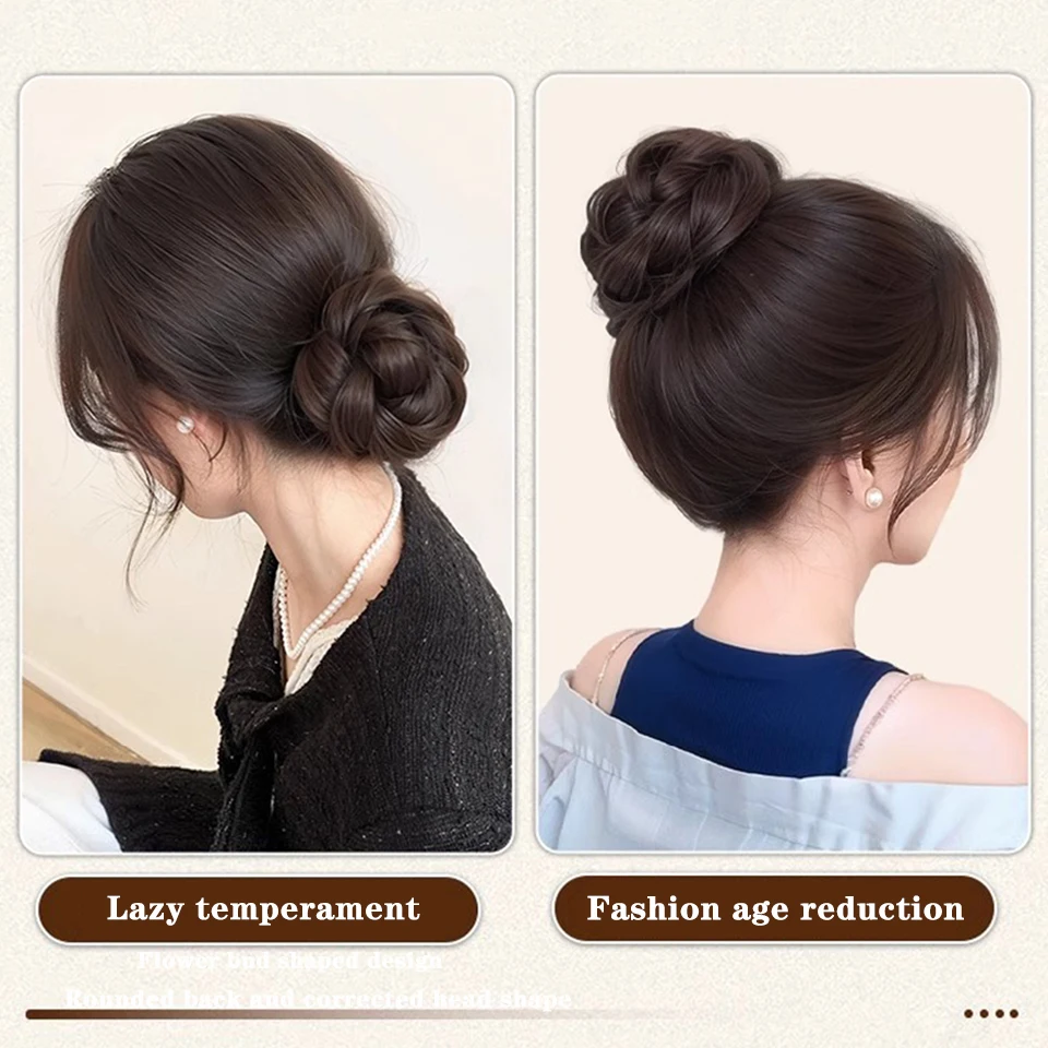 Synthetic Hair Wig for Women Fried Dough Twists Ball Hair Bun
