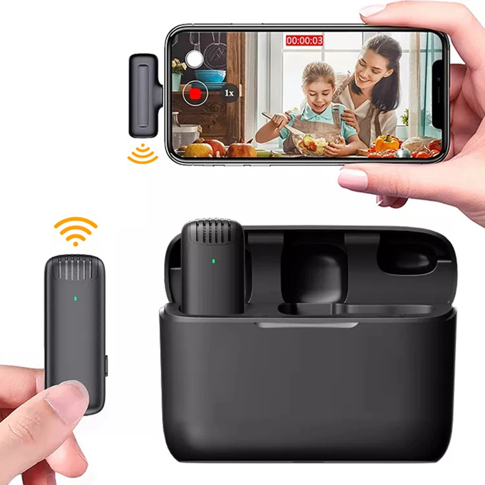 

Wireless Lapel Microphone With Charing Box Telephone Portable Mini Wireless lavalier Microphone For Mobile Cell Phone