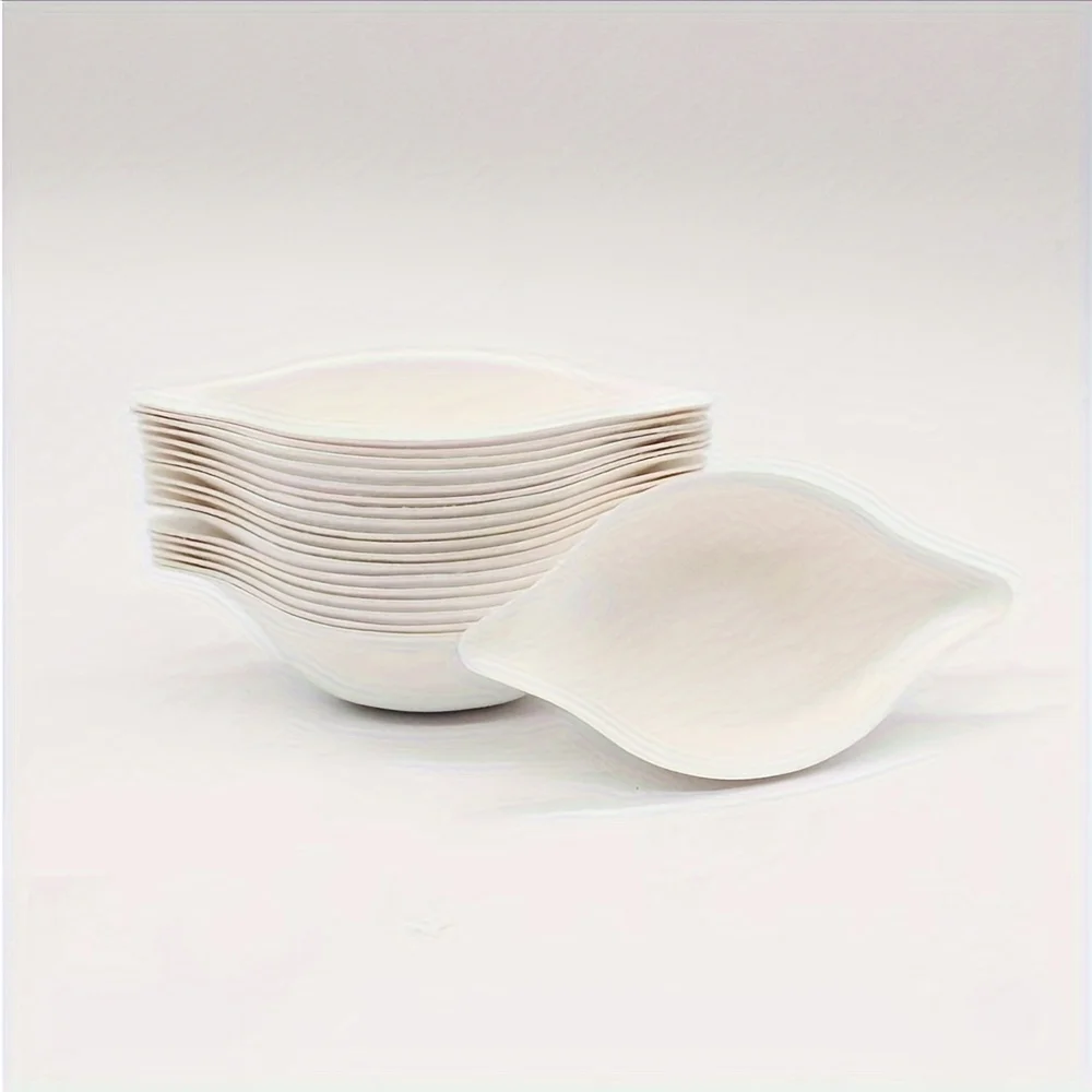 disposable sugarcane bagasse small bowl, lemon shaped, disposable tableware, sauce bowl, fruit cutting bowl 50pcs