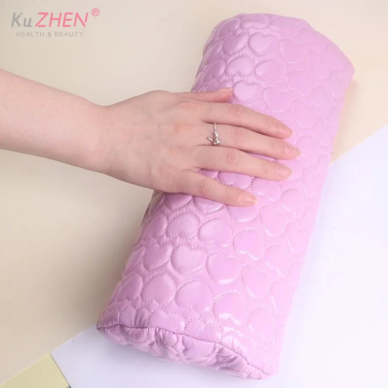 1Pc 가죽 + 스폰지 매니큐어 손 베개 쿠션과 베개 스퀘어 하트 가죽 손 베개 네일 살롱 네일 도구