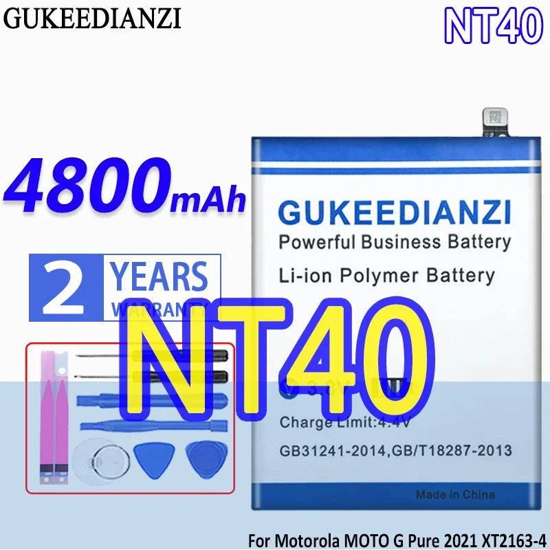 

High Capacity GUKEEDIANZI Battery NT40 4800mAh For Motorola Moto G Pure 2021 XT2163-4