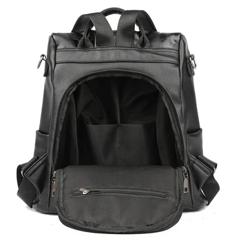 ⁦2022 New Women Backpack High Quality Soft Leather Backpack School Bags For Girls Large Capacity Anti-theft Travel Backpack Sac⁩ – תמונה ⁦6⁩