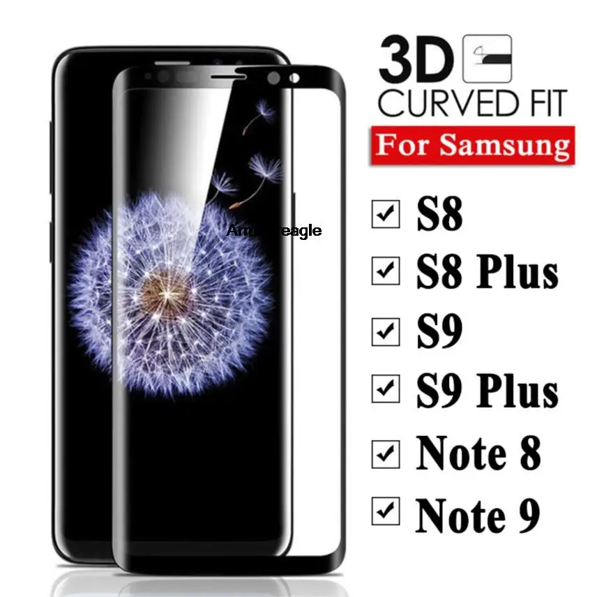 

3D полное покрытие на закаленное стекло для Samsung Galaxy Note 9 Защита для экрана S8 S9 Plus S 8 9 защитное стекло Note8 пленка для телефона