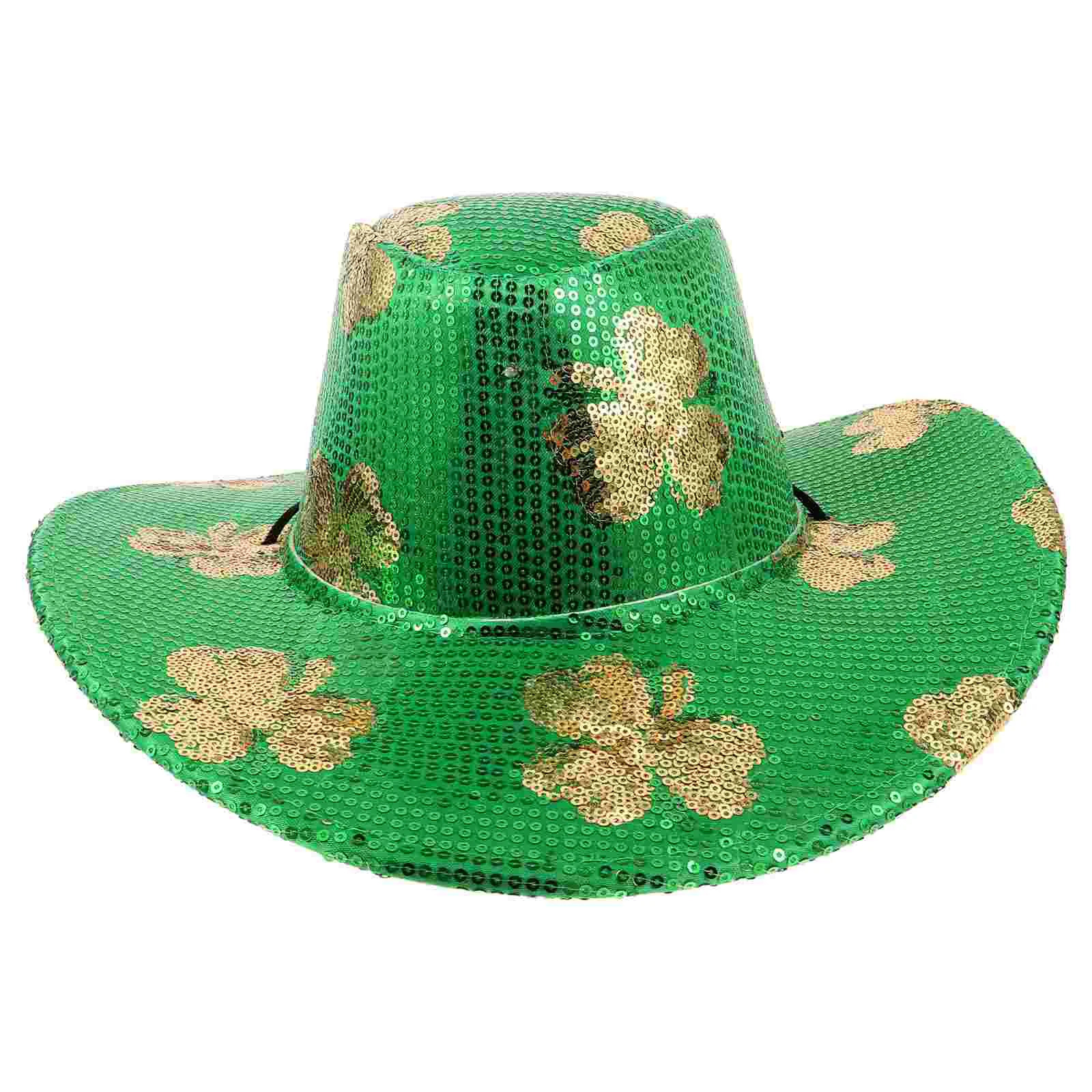 

Fedora Hats for Men Sequined Halloween Decorations Outdoor St Patrick's Day Glitter Costume