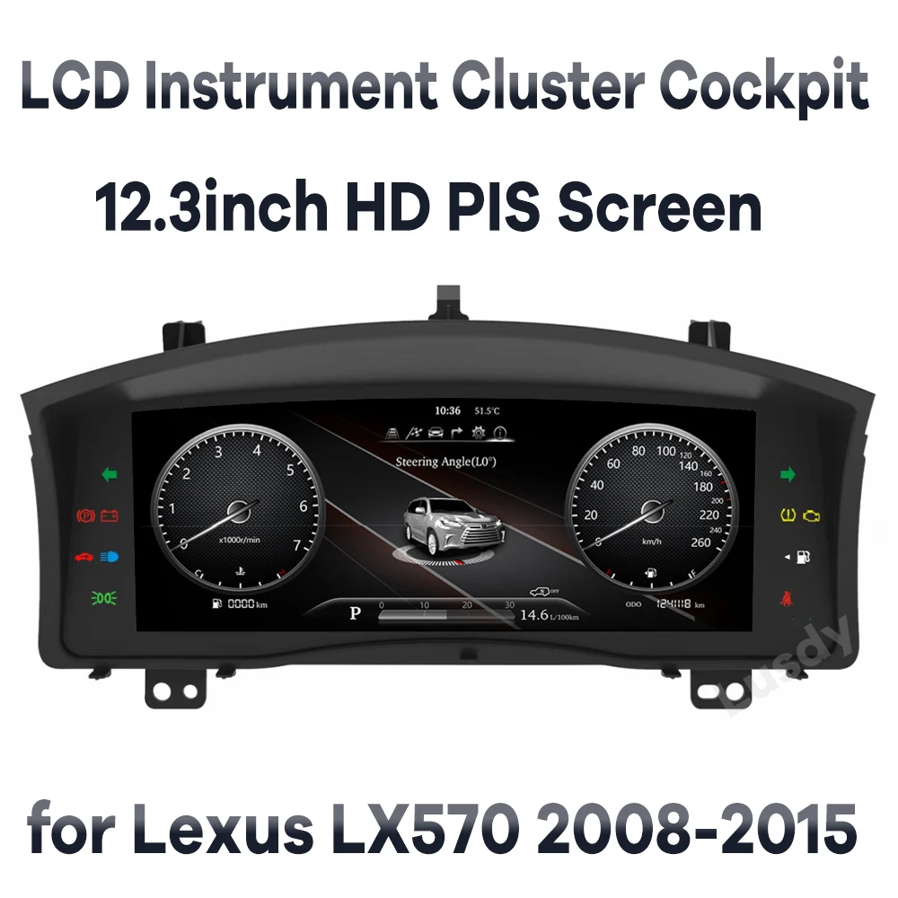 

12,3 "цифровая панель приборной панели, кластер виртуального инструмента в кабине, ЖК-спидометр для Lexus LX570 2008-2015 Linux OS