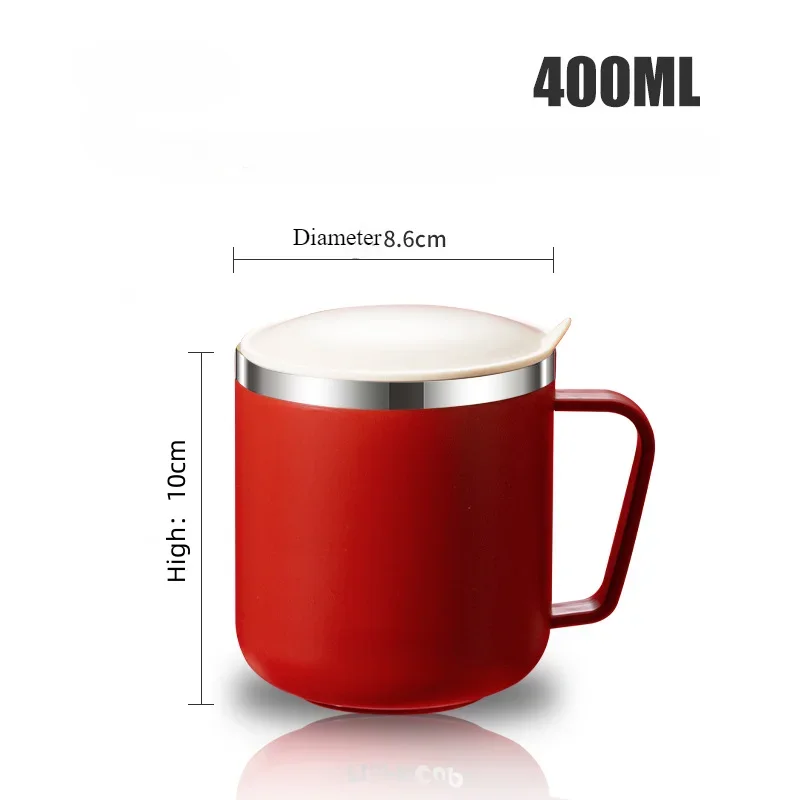 Stainless Steel Insulated Coffee Mug with Lid and Handle