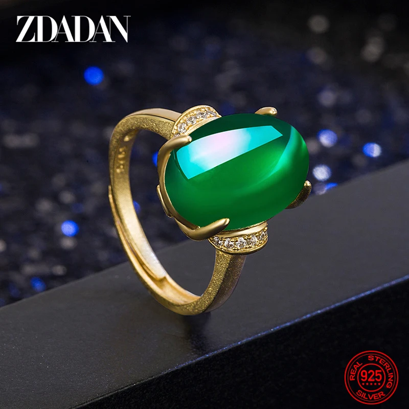 ZDADAN 여성용  옥 손가락 반지, 패션 파티 쥬얼리