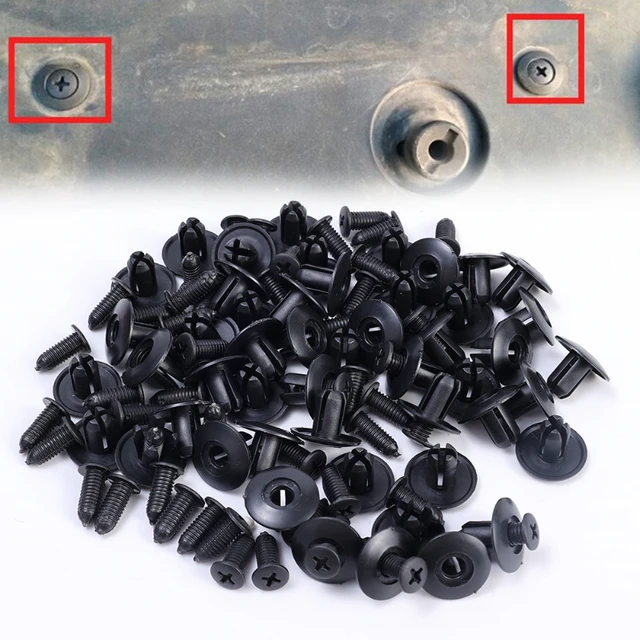 100/50pcs Car Rivets Fasteners Clips Auto Bumper Fender Screw Clamp  Universal 8mm Hole Plastic Fastener Clips Car Accessories - AliExpress