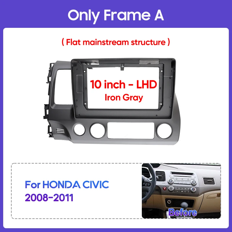 に適合するピカント 2021+ カーラジオフェイシア 9インチDVDパネルフレームダッシュマウントキット オーディオフレームGPSナビゲーションファシア パネルカーDVD 9インチプラスチックフレームXisiaフィットのためのR KCSOC ステレオパネルダッシュ に適合する キア・ピカント 2004 2005 2006 2007 2008 カーラジオフェイシア DVDス