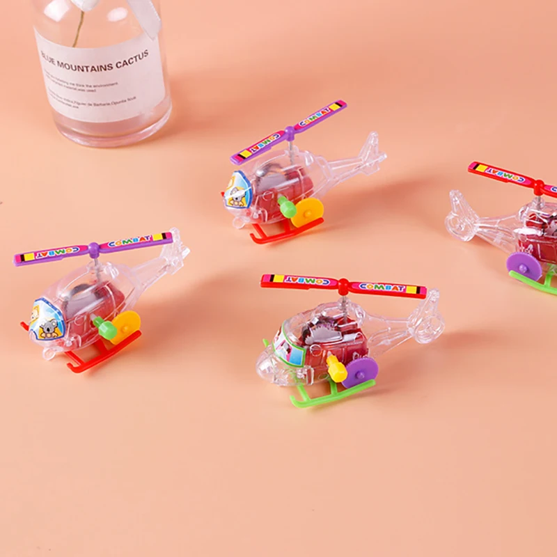 

5Pcs Novelty Creative Mini Helicopter Wind Up Airplane Aircraft Toys Cartoon Cute Toy For Kids Birthday Party Favors Kids Gift