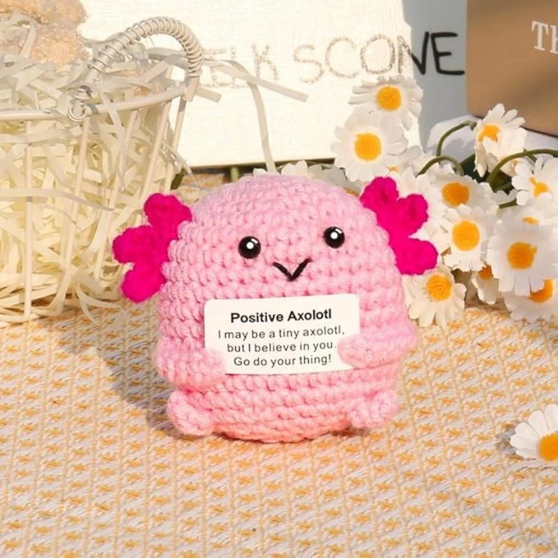 Mini Comfort Toy Gift Ammonite Crochet Axolotl Plush - Mini Emotional Support Toy Handmade With Love Axolotl Toy