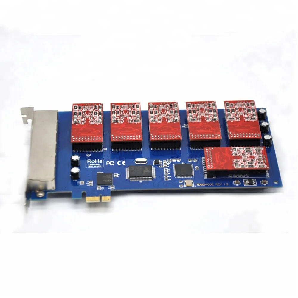 AsteriskVoIP TE122P 1 Poort ISDN PRI E1 Kaart met Echo Annulering