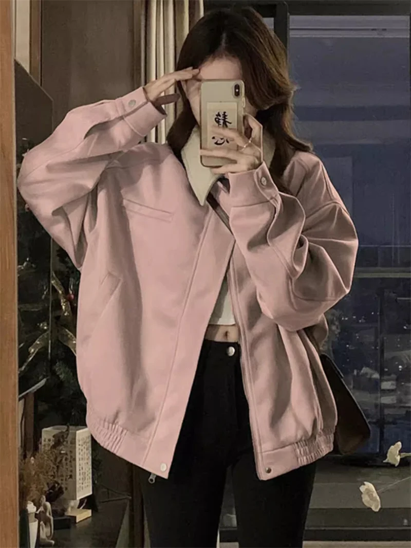 American Retro Baseball Jacket for Women's 2024 Spring and Autumn New Versatile Japanese High Street Suede Jacket Trendy Brand S
