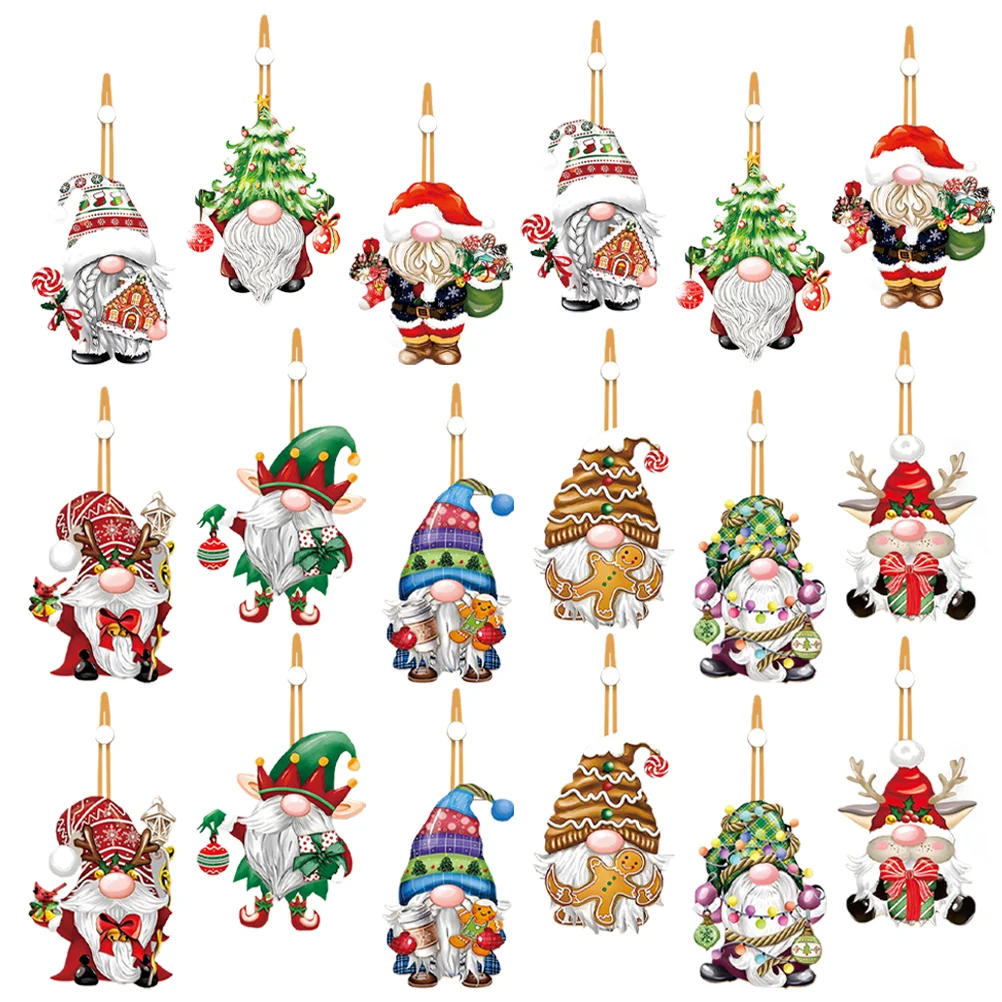 

Wooden Faceless Gnome Cutouts Christmas Tree Hanging Pendants Christmas New Year Tagations
