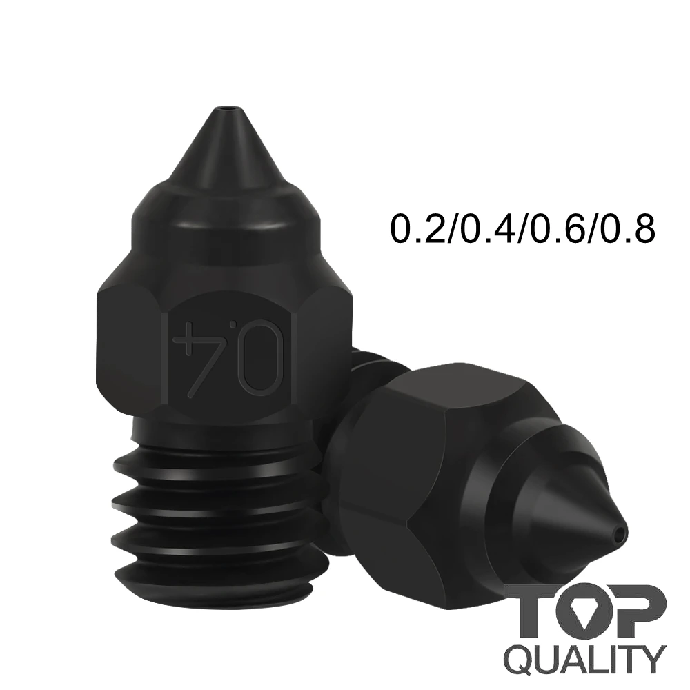 

2PC Top Hardened Steel 0.2 0.4 0.6 0.8 3D Printer Nozzles For Creality Ender 3 5 Pro/ Ender3-V2/CR-6 SE/CR10, Durable Nozzles