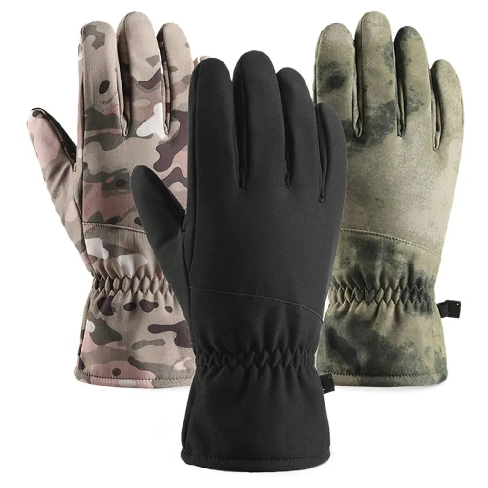 

1 pair Thickening Anti-slip Ski Gloves Womem Men Waterproof Camouflage Touch Screen Gloves Winter Warm Windproof Men's Gloves