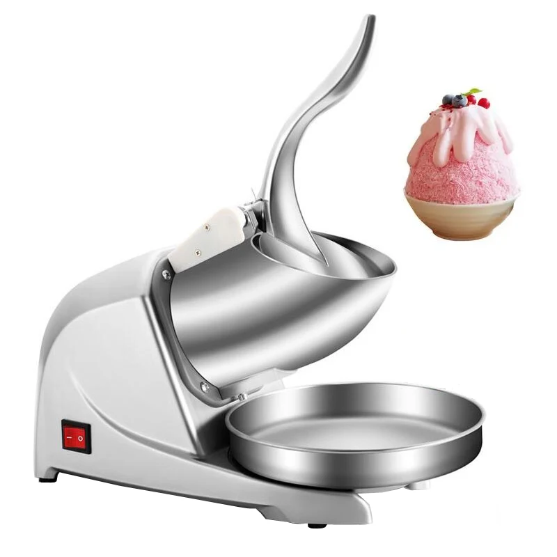 

Electric Dual Blades Ice Crusher Shaver Machine Snow Cone Maker Stainless Steel Ice Smoothies Maker Machine