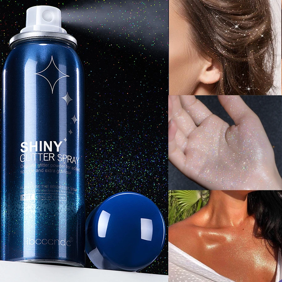 60ml Shimmer Body Glitter Hair Spray Sparkly Silver Holographic Long  Lasting Face Highlighter Spray Powder for Party Festival| | - AliExpress