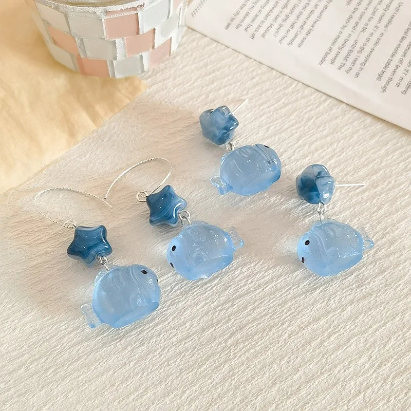 Transparent Goldfish Pendant Earrings Image 23