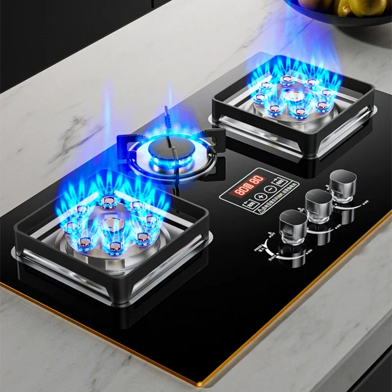 7.2KW Gas Stove Household Three Stove Timing Table Embedded Dual-purpose Natural Gas Liquefied Gas Fire Stove 2