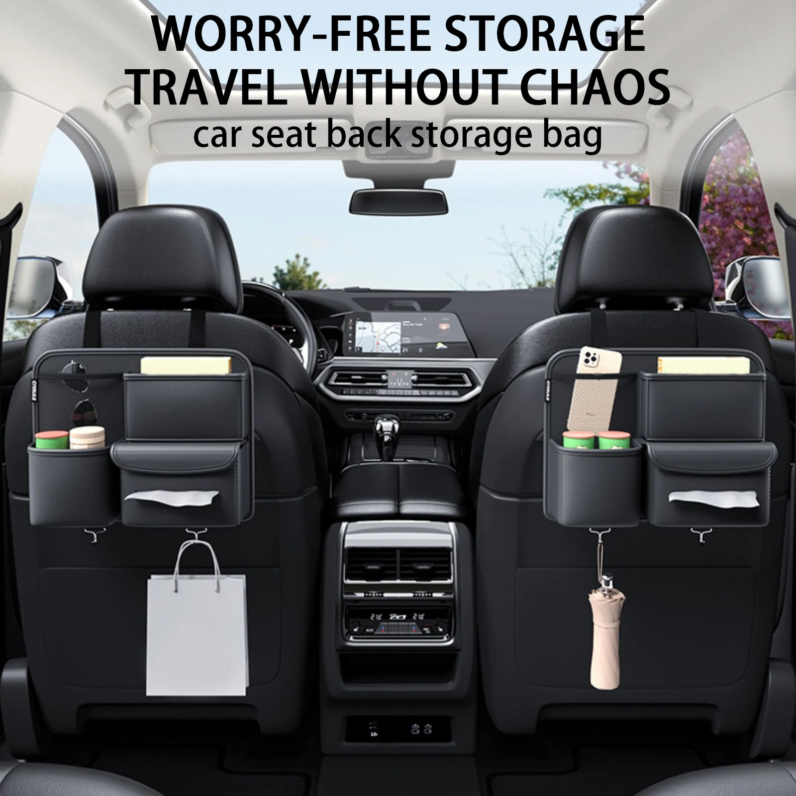 

Car Seat Back Storage Bag Hanging Bag Multi-function Storage Box Car Seat Back Storage Bag Interior Decoration Auto Accessoires