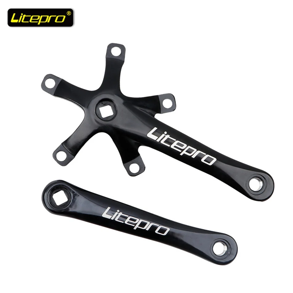 Litepro 130BCD Bicycle Crankset 5-Bolt 170mm MTB Crank 48T/50T/52T/54T/56T/58T Chainring Folding Bike BMX Bike Chainring Bike Crank Bike Crankset Bicycle Parts