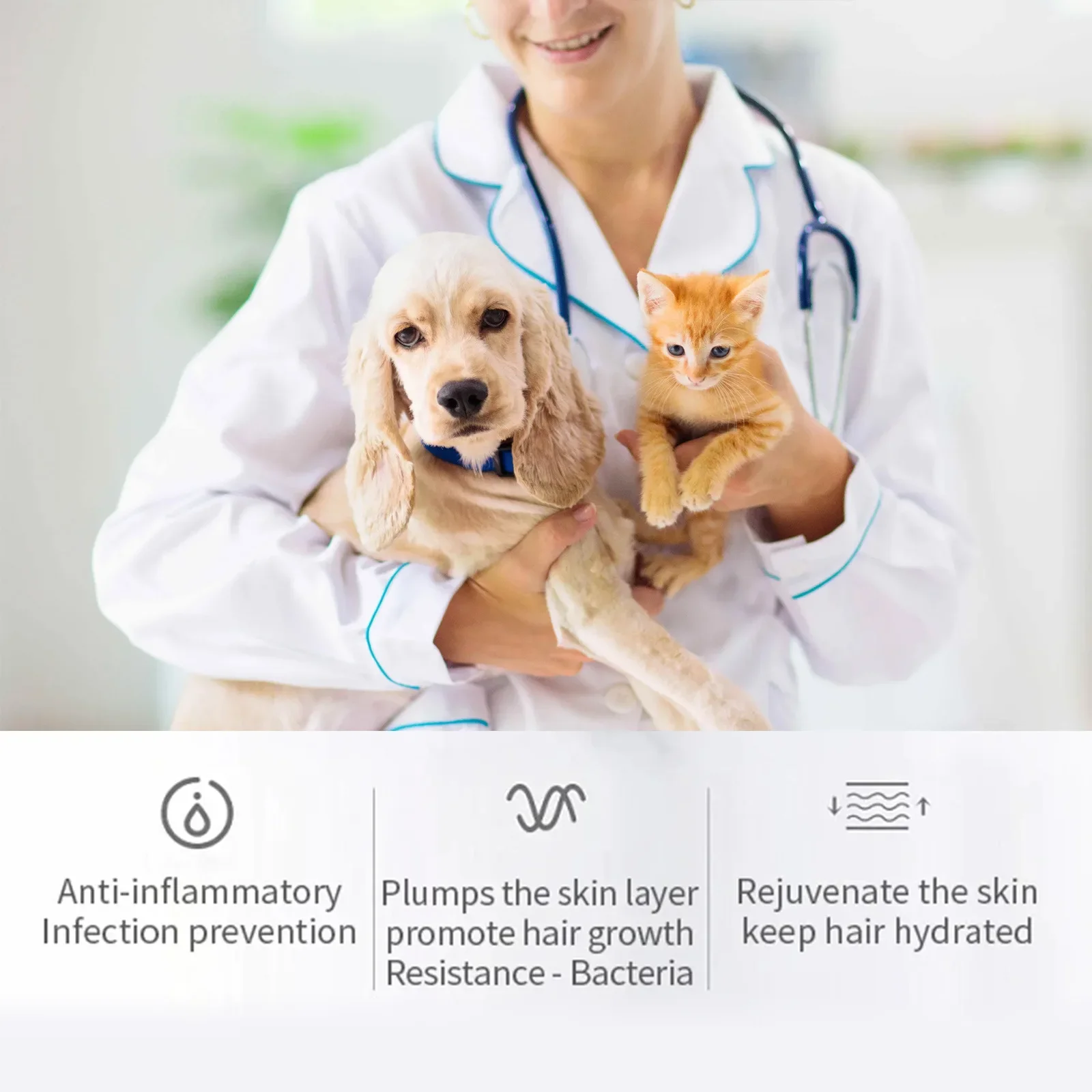Yegbong Pet Hair Care Serum, Relieves Itchy Skin Pet Hair Fluffy Softening Treatment Liquid