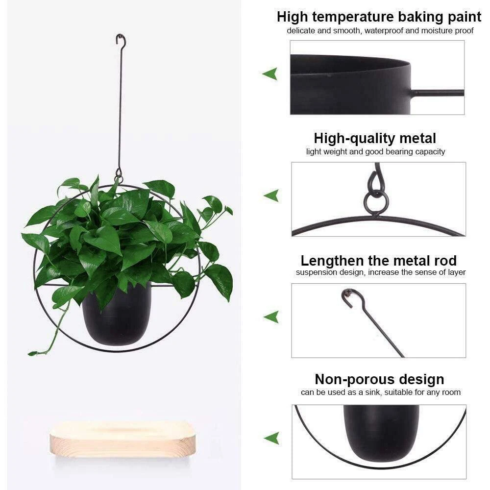 Description Picture 4 of itemNordic Style Metal Hanging Flower Pot Chain Hanging Planter Basket Flower Vase For Home Garden Balcony Decoration 2022 New