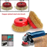 Angle Grinder Steel Wire Brush Grinding Derusting Deburring Polishing Cleaning Steel Wire Wheel Copper Plated Steel Wire Brush 1