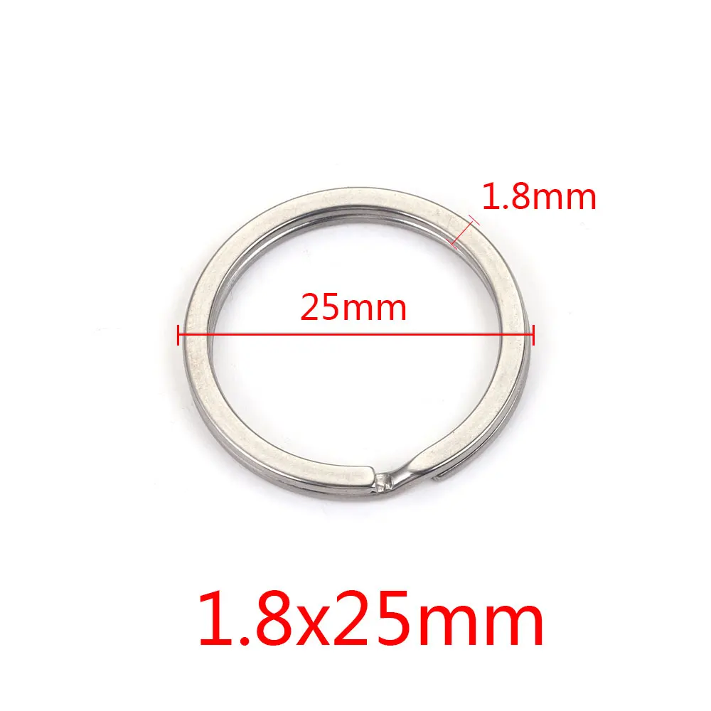 10 Stück Edelstahl-Schlüsselanhänger für Schlüssel 15–35 mm, rund, flache Linie, Schlüsselhalter, geteilte Metallringe, Schlüsselanhänger, Schlüsselanhänger-Herstellungszubehör – Detail 14