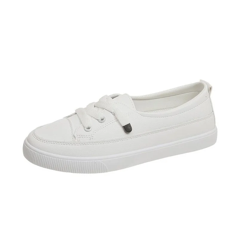 Comemore Summer Low Women's Loafers New Pu Leather Loafers Women Flat Sneakers Casual Shallow White Sports Shoe women loafers