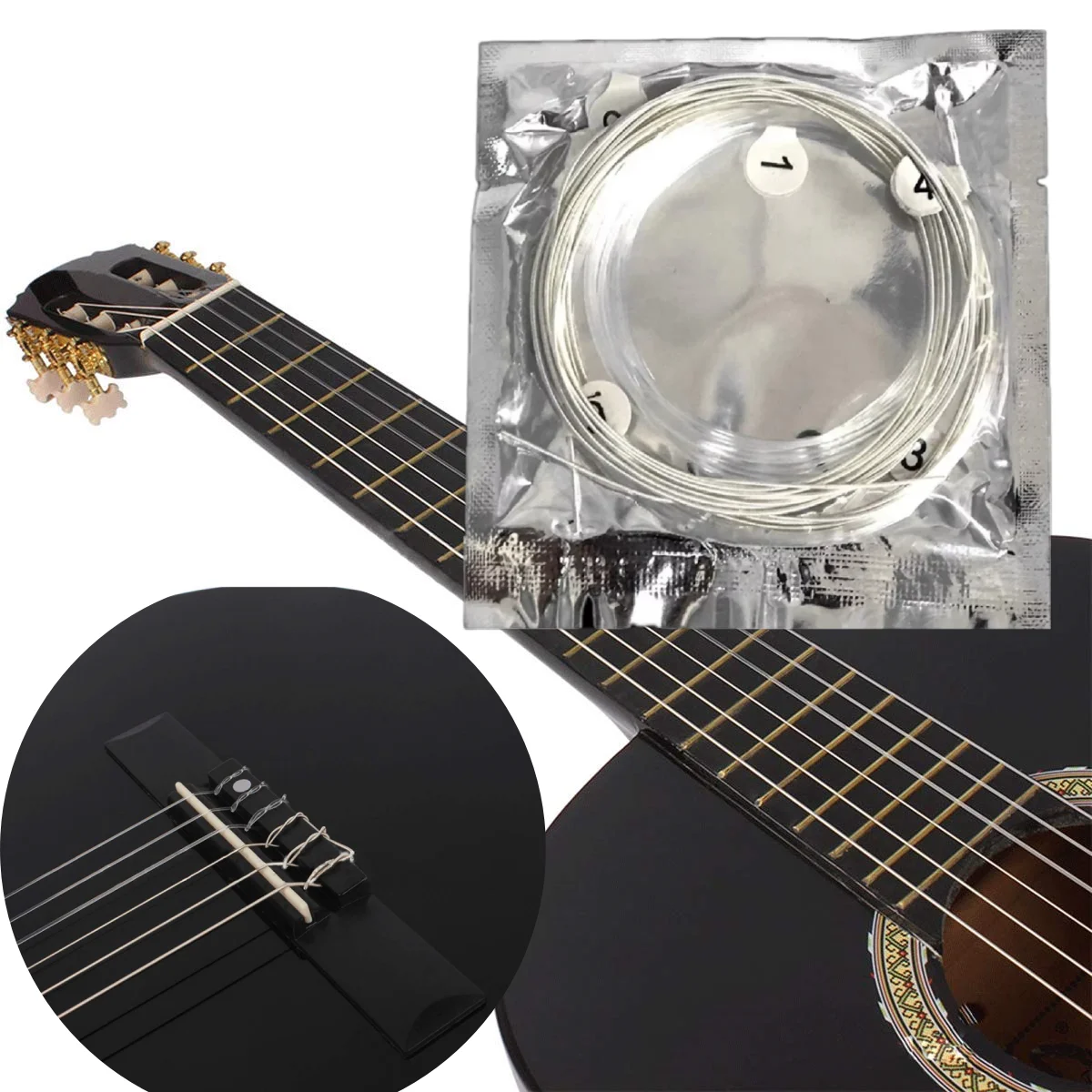 Classical Guitar Strings Plating Nylon Silver Strings Silver Plated Copper 1Set/6pcs guitar strings