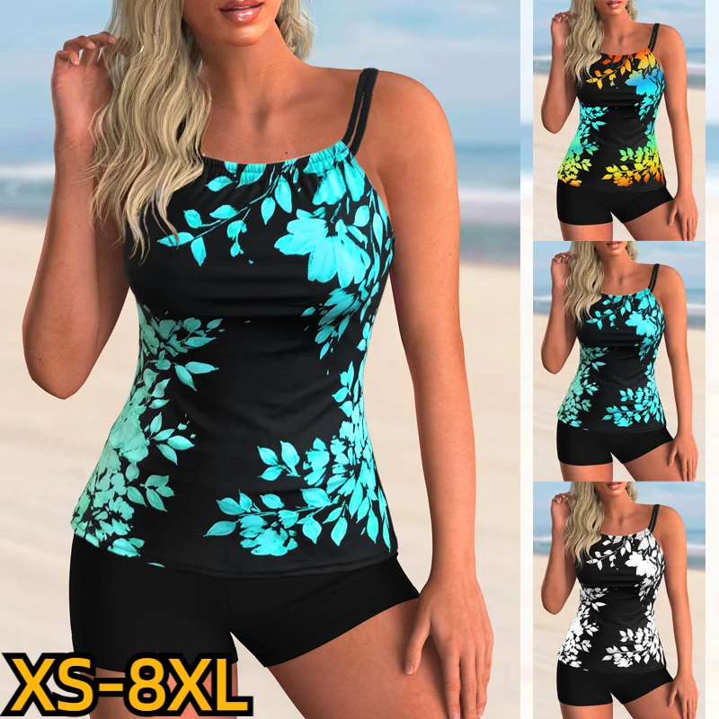 

2023 New Tankinis Set Women's Fashion Monokini Swimwear Summer Beach Wear Two Piece Beach Swimwear 3D Print Tankinis Swimming