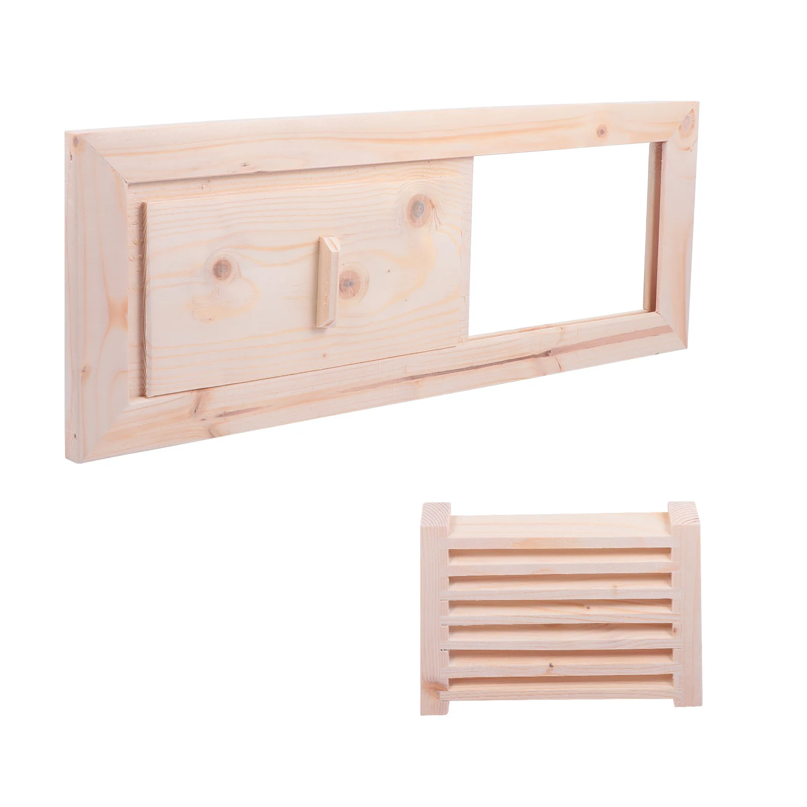 Wood Smooth Sauna Ventilation Panel Wooden Blinds Air Outlet Shutter Window For Cedar Vent Grille Heating Cooling Vents Steam