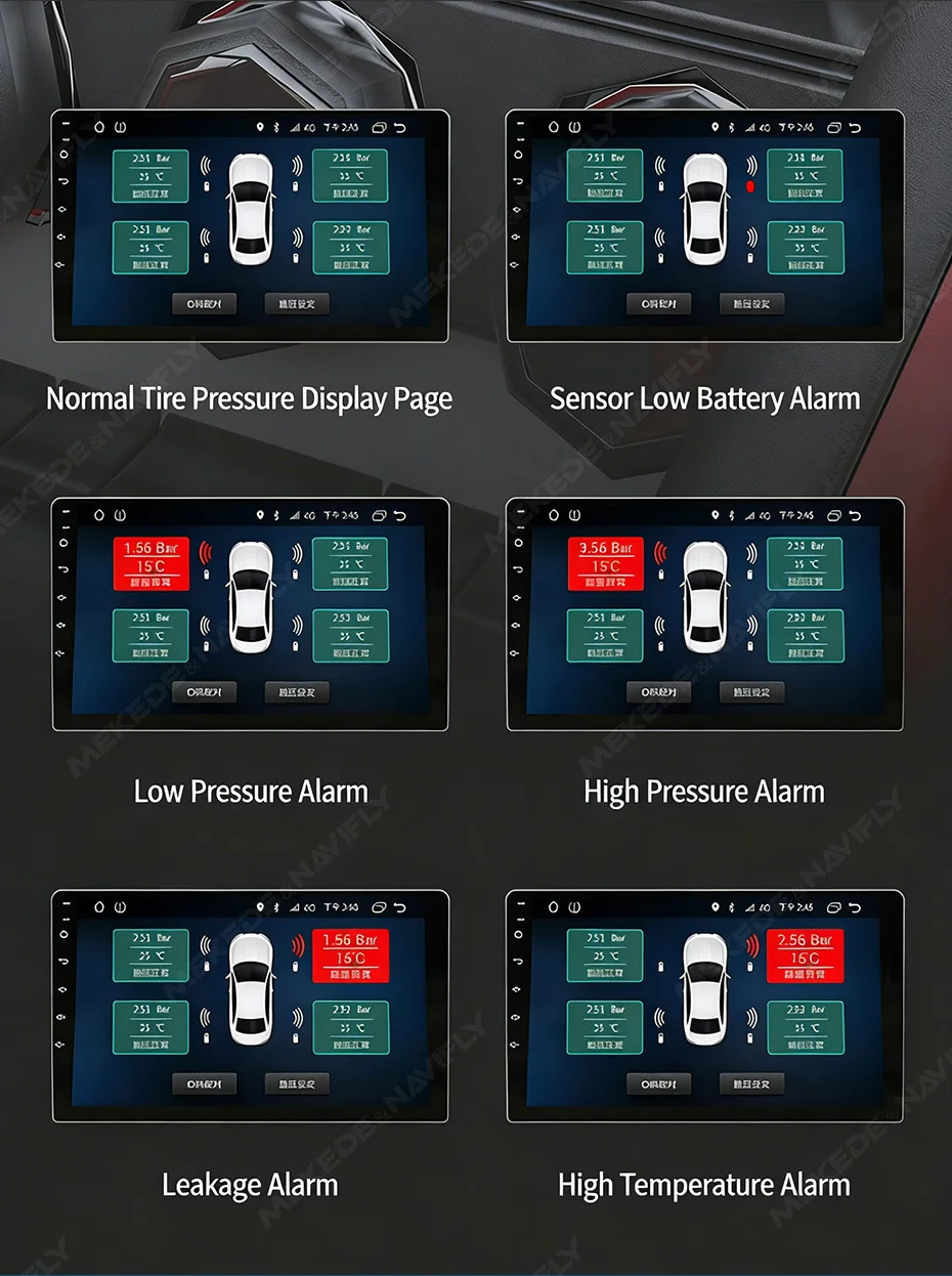IPX7 Tiefe Wasserdicht Für Universal Android Groß Bildschirm Navigation Reifendruck Überwachung TPMS Auto Reifendruck Detektor – Detail 6