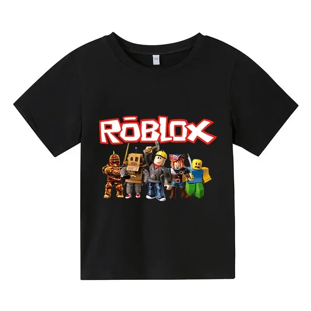 2025 Roblox kid T-shirt Boys Game Sports Cotton T-shirt Child Cartoon Short sleeve top Casual Street Harajuku Clothes