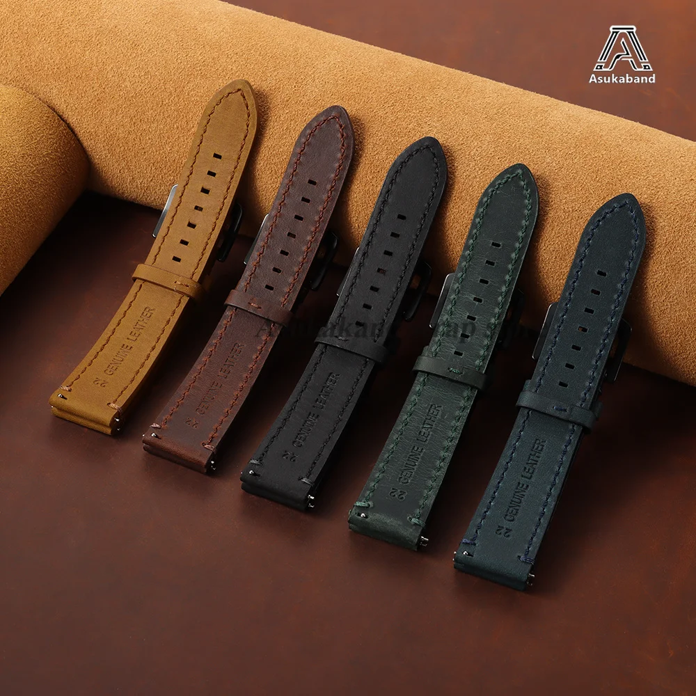 Vintage Leather Watch Strap - Business Replacement Quick Release Unisex Band