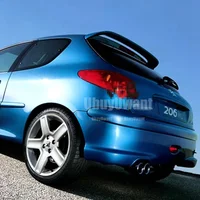 High Quality ABS Material Glossy Black Painted Primer Color Car Rear Roof Wing For Peugeot 206 207 Spoiler 2
