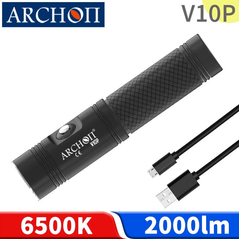 

V10P 5100mAh diving flashlight 2000lumen diving lighting torch Underwater 100m diving photoraphy light HD video dive flashlight