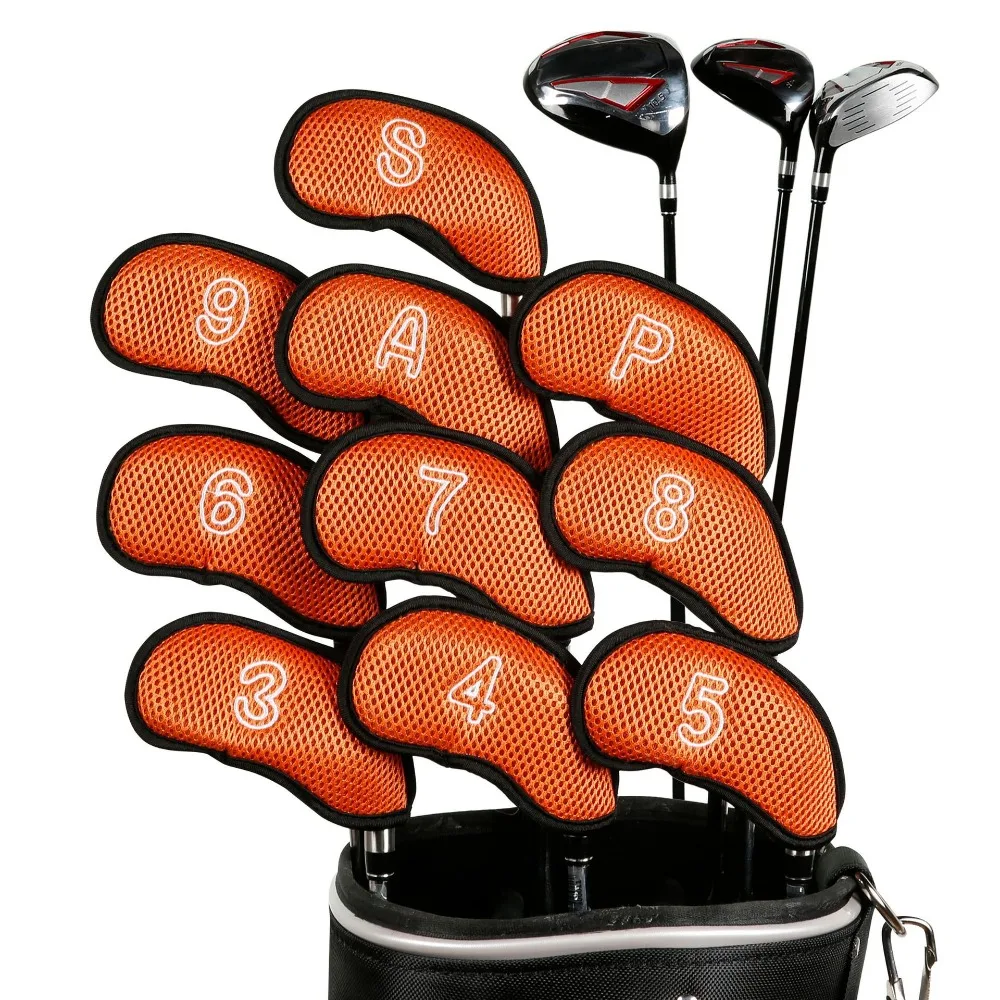 

Number Design Protective Cover Golf Iron Covers Set Golf Iron Headcover Mesh Golf Headcovers Spider Head Cover Protector Case