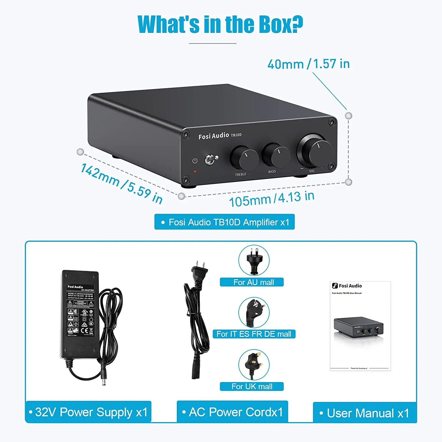 Fosi 오디오 업그레이드 600W 디지털 HiFi 사운드 전력 증폭기 TPA3255 홈 시어터 스피커 용 고음 및 저음이있는 클래스 D 스테레오 앰프