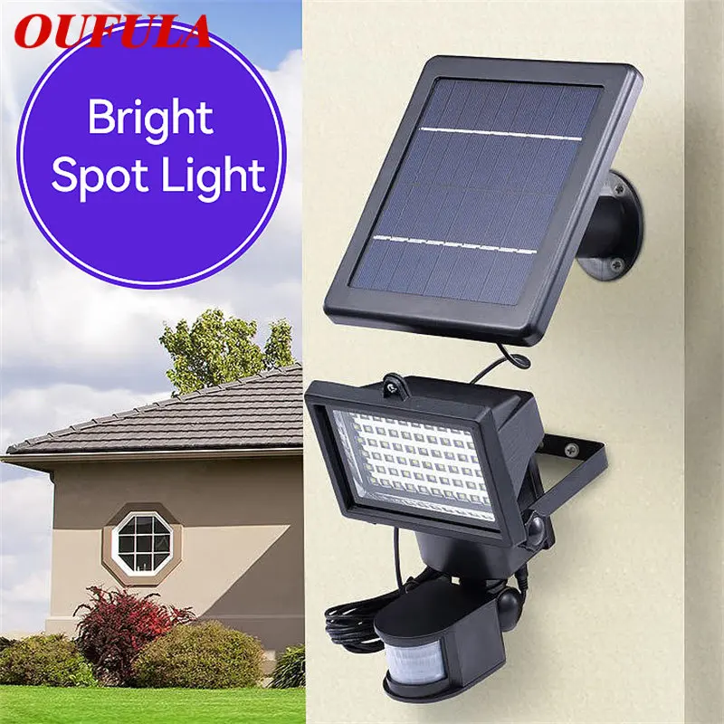 

OUFULA Solar Flood Light Outdoor Street Lamp Human Body Induction With Remote Control Waterproof IP65 LED For Villa Courtyard