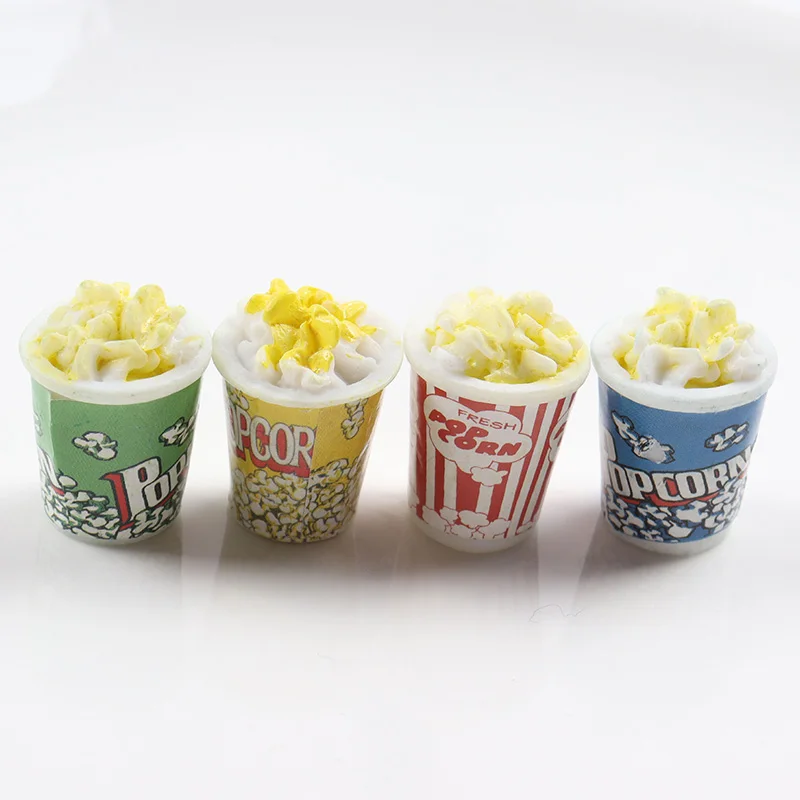 Pretend Food Toys Doll House Toys 1:6 Scale Simulation Mini Popcorn Bucket Miniature Dollhouse Food for Blyth Doll Accessories 4pcs
